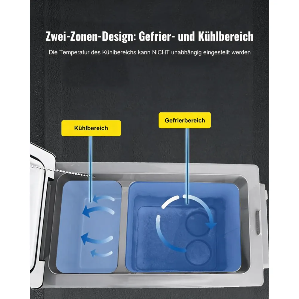 VEVOR Tragbare Kühlbox 45 L Auto Kühlschrank Kompressor-Kühlbox Mini-Kühlschrank Elektrische Gefrierbox Gefrierschrank für Auto Camping Lkw Boot