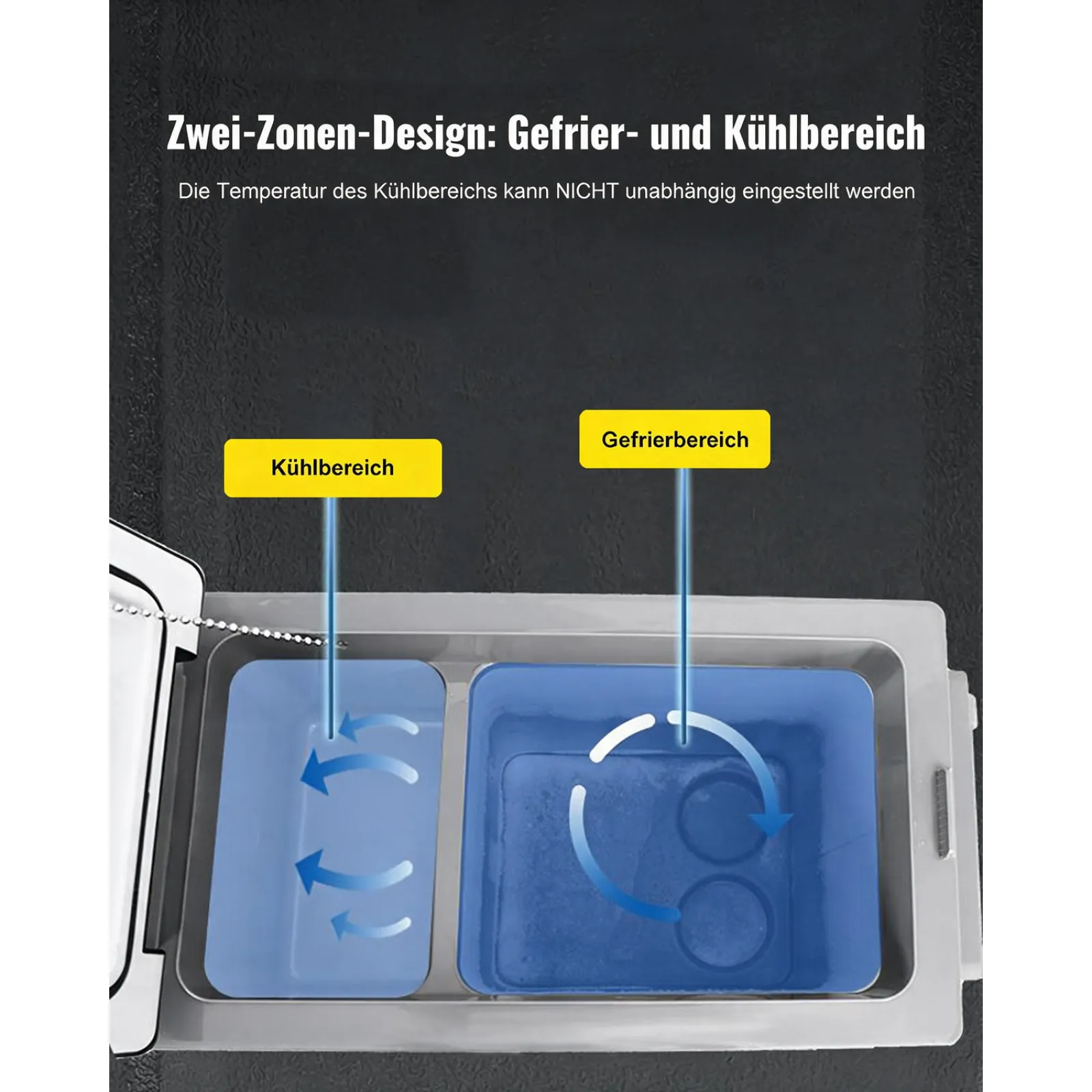 VEVOR Tragbare Kühlbox 45 L Auto Kühlschrank Kompressor-Kühlbox Mini-Kühlschrank Elektrische Gefrierbox Gefrierschrank für Auto Camping Lkw Boot