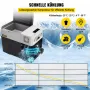 VEVOR Kompressor-Kühlbox 40 L mit App-Steuerung und Rädern für Unterwegs, -20 bis 20 °C, 12/24 V DC und 120/240 V AC, Tragbarer Auto-Kühlschrank mit USB-Anschluss für Camping, Wohnmobil, Boot und Lkw