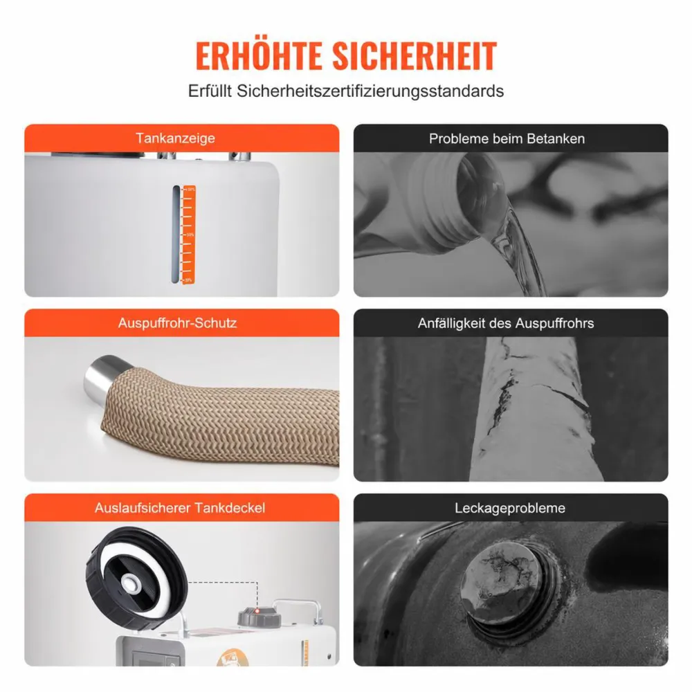 VEVOR 2 kW Dieselheizung 12 V/24 V All in One Diesel-Luftheizung, mit Bluetooth-App-Steuerung & Fernbedienung & Anzeigebildschirm & CO-Alarm, schnell aufheizende tragbare vertikale Dieselheizung