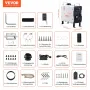VEVOR 2 kW Dieselheizung 12 V/24 V All in One Diesel-Luftheizung, mit Bluetooth-App-Steuerung & Fernbedienung & Anzeigebildschirm & CO-Alarm, schnell aufheizende tragbare vertikale Dieselheizung