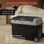 VEVOR Camping Kühlschrank 53 L Kühlbox, 12 / 24 V Rollbare Elektrische Gefrierbox 2 in 1 Doppelzone, Auto Kühlschrank Kompressor zum Warmhalten und Kühlen 60 W Tragbar Handgriff Boot, Lkw, Mobil Grau