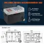 VEVOR Camping Kühlschrank 53 L Kühlbox, 12 / 24 V Rollbare Elektrische Gefrierbox 2 in 1 Doppelzone, Auto Kühlschrank Kompressor zum Warmhalten und Kühlen 60 W Tragbar Handgriff Boot, Lkw, Mobil Grau