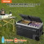 VEVOR 12 V Autokühlschrank, tragbarer 115 L Gefrierschrank mit 2 Zonen und Rädern & Griff, -20 °C bis 20 °C, 12/24 V DC / 100–240 V AC-Kompressorkühler für den Außenbereich, Camping, Reisen