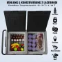 VEVOR 12 V Autokühlschrank, tragbarer 115 L Gefrierschrank mit 2 Zonen und Rädern & Griff, -20 °C bis 20 °C, 12/24 V DC / 100–240 V AC-Kompressorkühler für den Außenbereich, Camping, Reisen