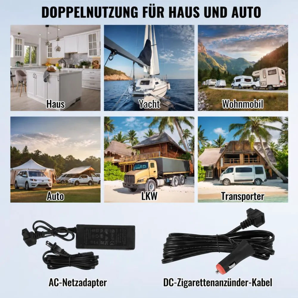 VEVOR tragbarer 36 L Autokühlschrank mit Eisherstellungsfunktion12 V & Einzelzone, einstellbar -20 °C bis 20 °C, Kompressorkühler für Camping, Auto, Wohnmobil