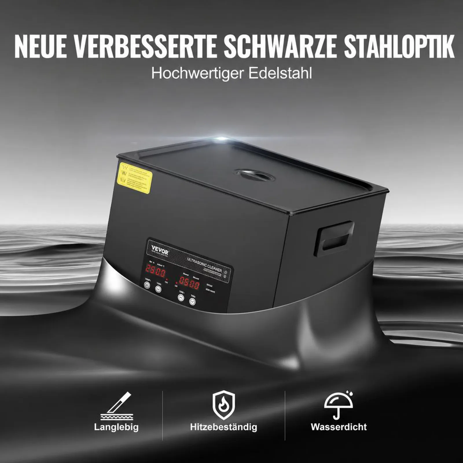 VEVOR 1 5L Ultraschallreiniger, 360 W digitales Ultraschallreinigungsgerät mit Schonmodus, 40 kHz industrieller Ultraschallreiniger mit Heizung und Timer für Halter, Schmuck, Werkzeuge