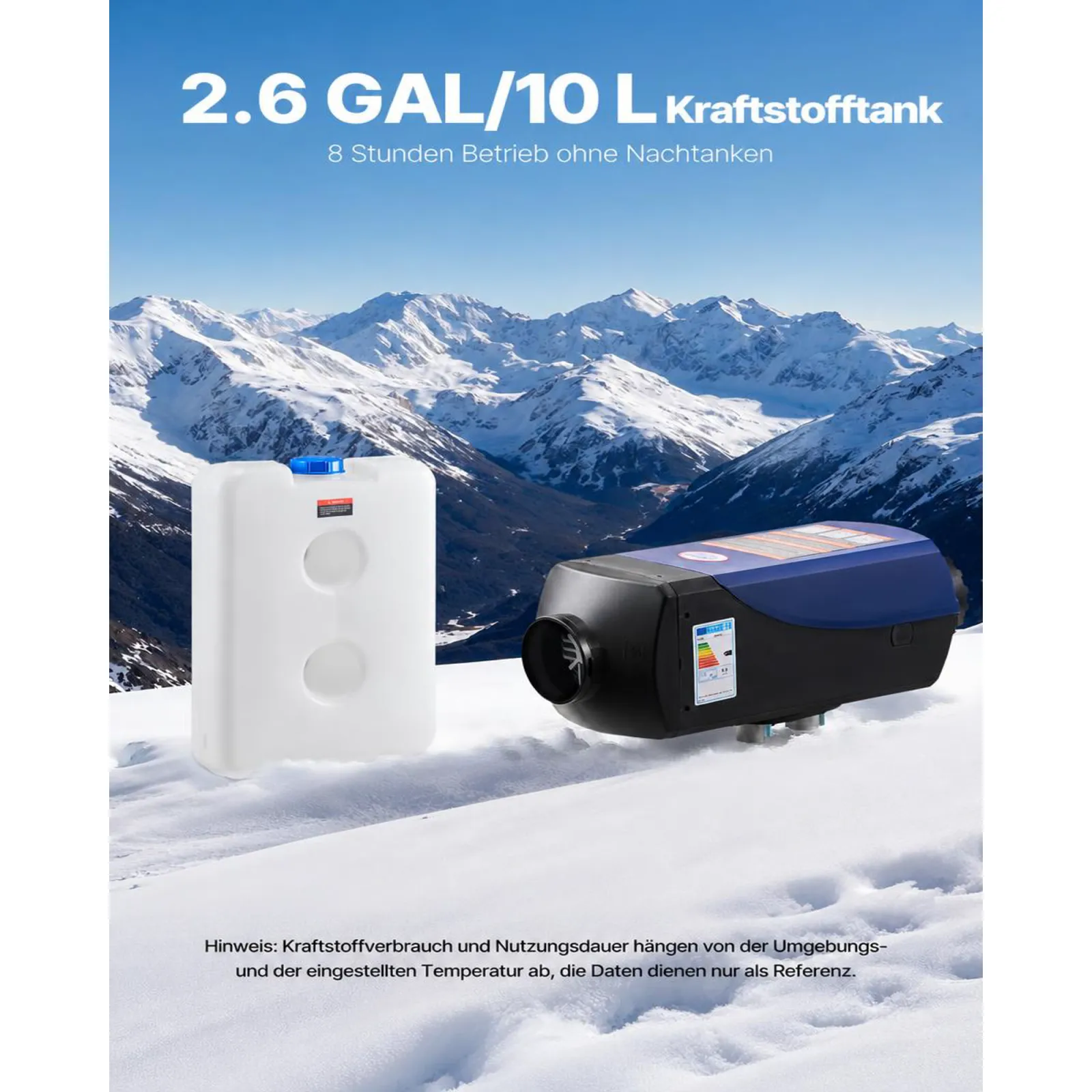 VEVOR Dieselheizung Lufterhitzer 12-24V 5-8KW tragbare Standheizung mit Fernbedienung & LCD-Bildschirm, geringe Geräuschentwicklung, 10 L Kraftstofftank für Lkw Wohnmobile