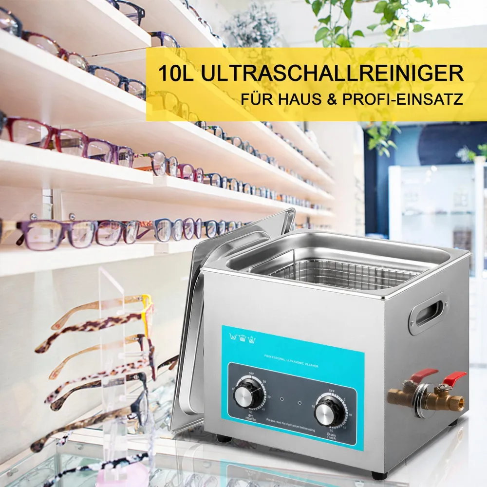 VEVOR Knob Control Ultrasonic Ultraschallreiniger 10L, Ultraschall Reinigungsgerät, Schmuckreiniger Ultraschall digitaler Ultraschallreiniger Ultraschallreinigungsgerät Brille Schmuck Reinigung