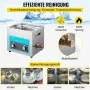 VEVOR Knob Control Ultrasonic Ultraschallreiniger 15L, Ultraschall Reinigungsgerät mit Heizung, Schmuckreiniger Ultraschall 230 V, Digitaler Ultraschallreiniger 400 W Ultraschallreinigungsgerät 40 kHz