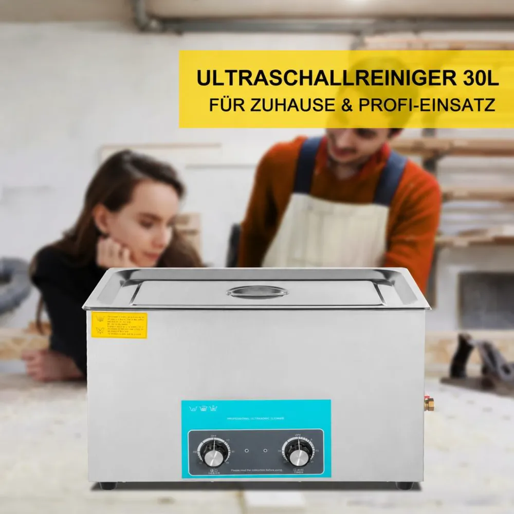 VEVOR Knob Control Ultrasonic Cleaner Ultraschallreiniger 30 L, Ultraschall Reinigungsgerät 40 kHz 600 W, Digitaler Ultraschallreiniger, Schmuck Reinigung Ultraschall 220 V, Ultraschallreinigungsgerät