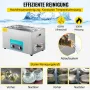 VEVOR Knob Control Ultrasonic Cleaner Ultraschallreiniger 30 L, Ultraschall Reinigungsgerät 40 kHz 600 W, Digitaler Ultraschallreiniger, Schmuck Reinigung Ultraschall 220 V, Ultraschallreinigungsgerät
