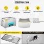 VEVOR Knob Control Ultrasonic Cleaner Ultraschallreiniger 30 L, Ultraschall Reinigungsgerät 40 kHz 600 W, Digitaler Ultraschallreiniger, Schmuck Reinigung Ultraschall 220 V, Ultraschallreinigungsgerät