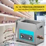 VEVOR Knob Control Ultrasonic Ultraschallreiniger 6,5 L, Ultraschall Reinigungsgerät 220 V, Ultraschallreiniger mit Heizung, Schmuckreiniger Ultraschall 40 kHz, Digitaler Ultraschallreiniger 300 W