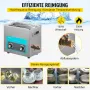 VEVOR Knob Control Ultrasonic Ultraschallreiniger 6,5 L, Ultraschall Reinigungsgerät 220 V, Ultraschallreiniger mit Heizung, Schmuckreiniger Ultraschall 40 kHz, Digitaler Ultraschallreiniger 300 W