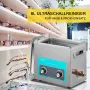 VEVOR 6 L Ultraschallreiniger, 304 Edelstahl, professionelle Drehknopfsteuerung, Ultraschallreiniger mit Heizungstimer für Schmuck, Uhrengläser, Leiterplatten, Kleinteile, zahnärztliche Instrumente