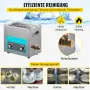 VEVOR 6 L Ultraschallreiniger, 304 Edelstahl, professionelle Drehknopfsteuerung, Ultraschallreiniger mit Heizungstimer für Schmuck, Uhrengläser, Leiterplatten, Kleinteile, zahnärztliche Instrumente