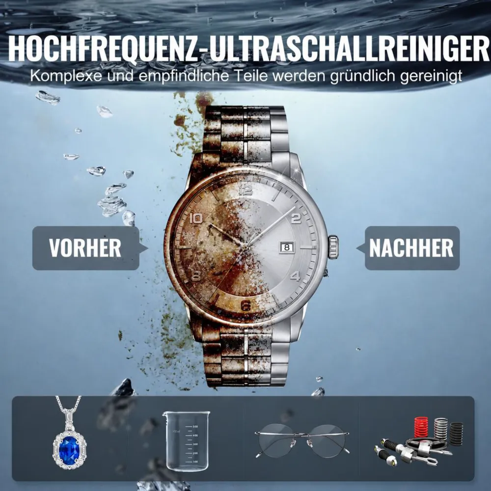 VEVOR Ultraschallreiniger 15 L professionelle 360 W Reinigungsmaschine mit Timer & Heizung, digitaler 40 kHz Ultraschallreiniger mit Korb für Uhrgläser Schmuckhalter Industrieteile Werkzeuge Silber