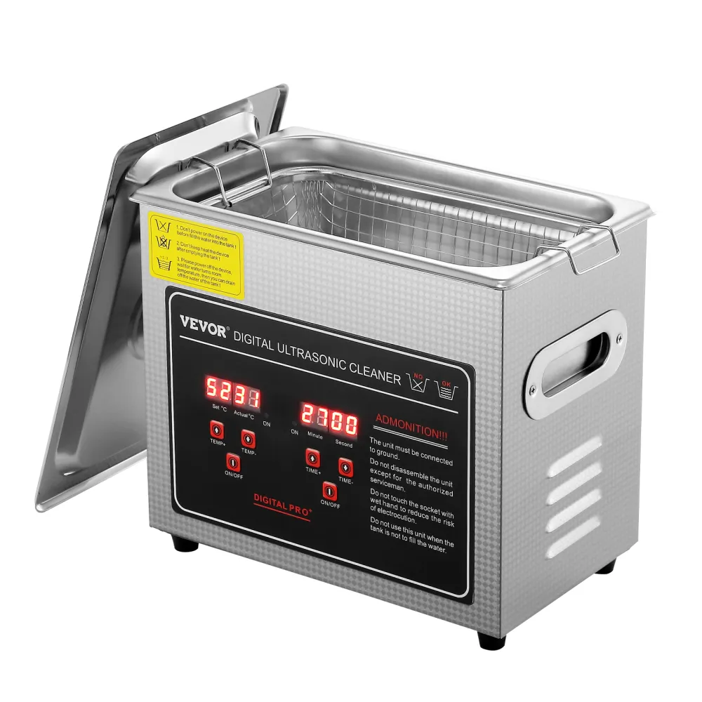 VEVOR Ultraschallreiniger Ultraschall Edelstahl-Reinigungsgerät 150 W, 3 L Ultraschallreinigungsgerät mit Digitaler Anzeige 0-30 Min, Reinigung Ultraschall für Schmuck, Brillen, Uhren usw.