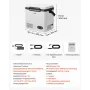 VEVOR Kompressor Kühlbox 12 L, Elektrischer Autokühlschrank mit Griff, -20 °C bis 20 °C, 12/24 V DC und 100-240 V AC, Tragbare Kühlbox für Camping, Reisen, Lkw, Wohnmobil und Boot