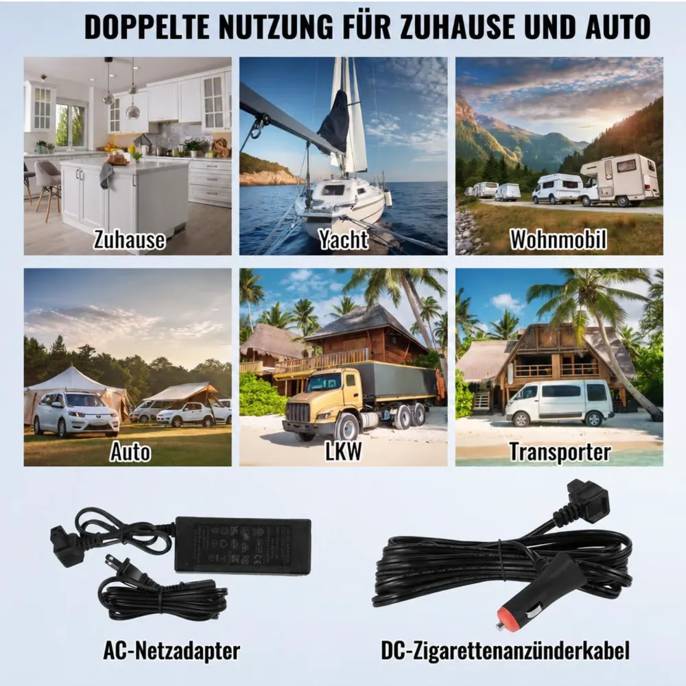 VEVOR Autokühlschrank, 12-Volt-Autokühlschrank, tragbarer 25-Liter-Gefrierschrank mit zwei Zonen, einstellbarer Bereich von -4℉ bis 68℉, 12/24 V DC und 100-240 V AC-Kompressorkühler für Outdoor, Camping, Wohnmobil