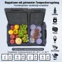 VEVOR Autokühlschrank, 12-Volt-Autokühlschrank, tragbarer 40-Liter-Gefrierschrank mit zwei Zonen, einstellbarer Bereich von -20 °C bis 20 °C, 12/24 V Gleichstrom und 100–240 V Wechselstrom, Kompressorkühler für den Außenbereich, Camping, Wohnmobil