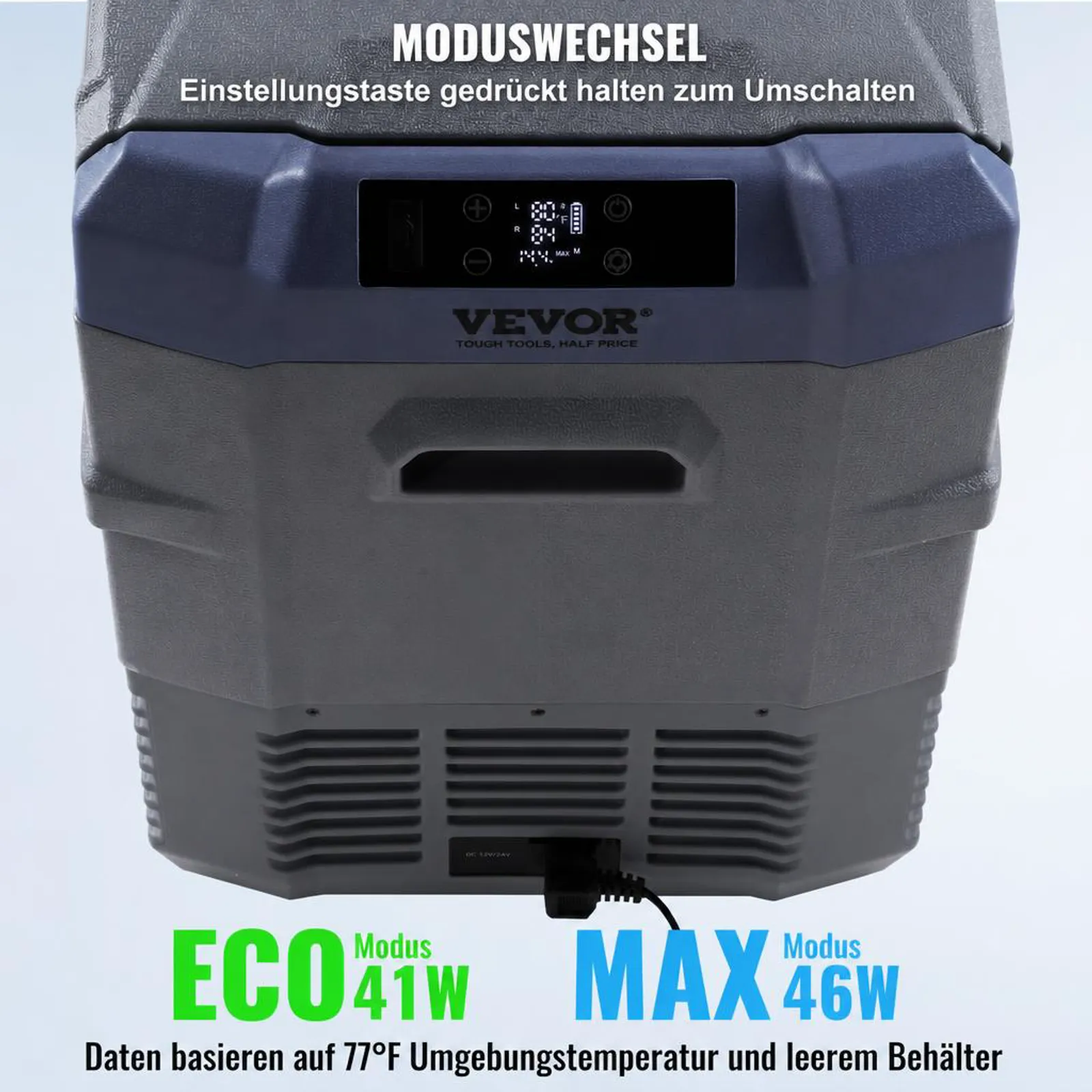 VEVOR Autokühlschrank, 12-Volt-Autokühlschrank, tragbarer 40-Liter-Gefrierschrank mit zwei Zonen, einstellbarer Bereich von -20 °C bis 20 °C, 12/24 V Gleichstrom und 100–240 V Wechselstrom, Kompressorkühler für den Außenbereich, Camping, Wohnmobil