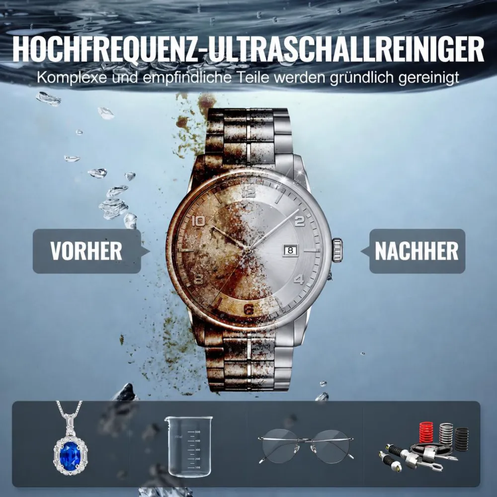 VEVOR 3L Ultraschallreiniger mit Heiztimer und Korb professionelle digitale Schallkavitationsmaschine, 120 W Reinigungsmaschine für Uhreninstrumente Brillen Münzen Metallteile Werkzeuge Silber