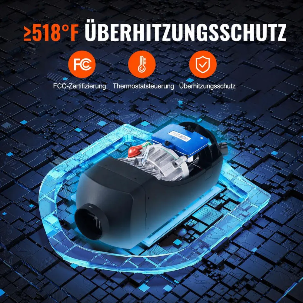 VEVOR Luft Dieselheizung Standheizung 12 V 8 kW, Luftheizung Air Diesel Diesel Standheizung Lufterhitzer, 0,16–0,62 L/Std. Dieselheizung mit LCD-Display & Fernbedienung & Bluetooth-APP