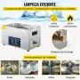 VEVOR Limpiador Ultrasónico de Doble Frecuencia de 22 L con Calentador para Piezas de Joyería Anillo Gafas Placa de Circuito de Registro de Dentadura, 28/40 KHz