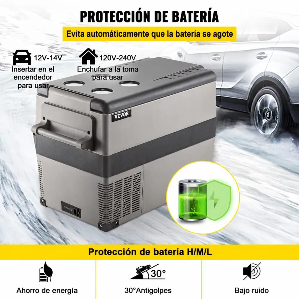 VEVOR Nevera Portátil Coche 45 L Nevera de Absorción Portátil, Neveras de Gas Butano Nevera Coche Nevera Termoeléctrica Portátil Nevera Portátil Eléctrica Nevera Camping Nevera Trivalente Nevera Vinos