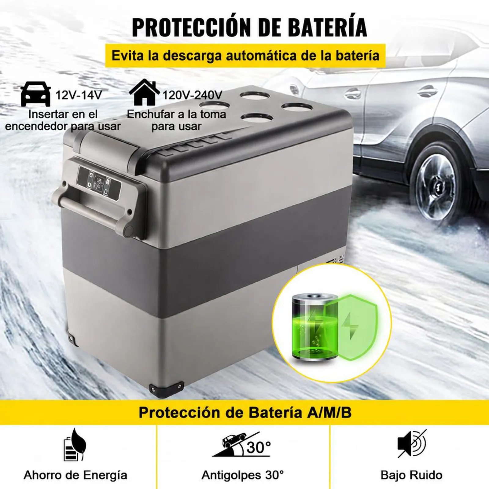 VEVOR Refrigerador para Coche 55 L Mini Caja del Congelador Caja Fresca Mini Frigorífico Coche Mini Nevera -20 a 20 ℃ para Camping Caravanas Picnics Festivales