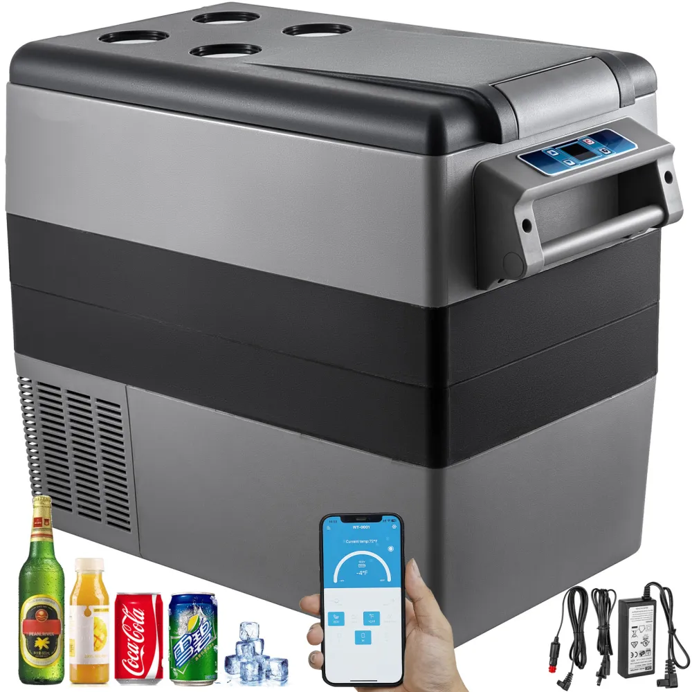 VEVOR Refrigerador para Coche 55 L Mini Caja del Congelador Caja Fresca Mini Frigorífico Coche Mini Nevera -20 a 20 ℃ para Camping Caravanas Picnics Festivales