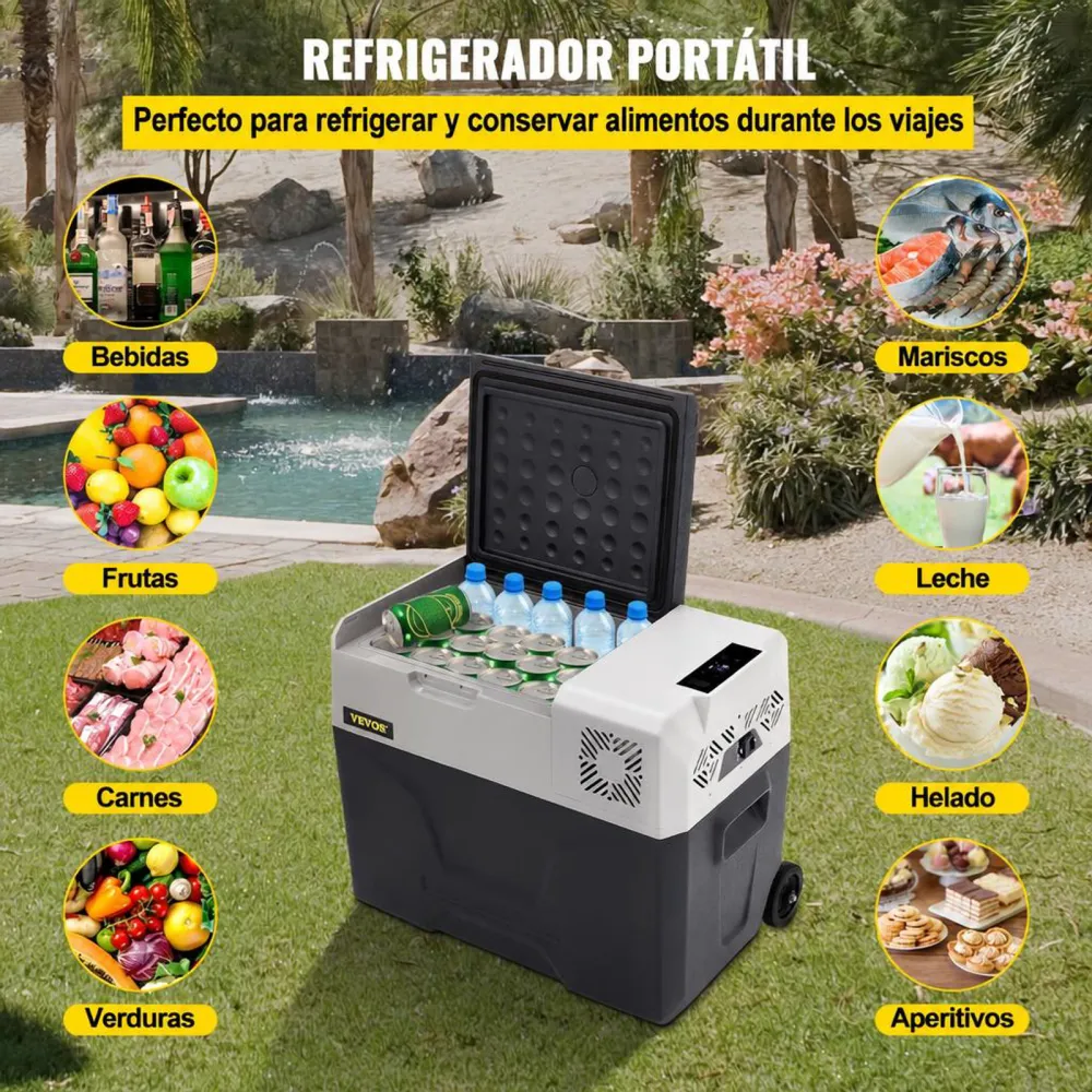 VEVOR Nevera Termoeléctrica Portátil 30 L Nevera de Viaje para Coche Nevera Portátil Eléctrica de Viaje para Coche Mini Refrigerador para Coche Mini Nevera para Bebidas con LCD