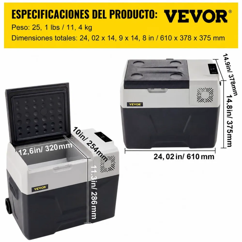 VEVOR Nevera Termoeléctrica Portátil 30 L Nevera de Viaje para Coche Nevera Portátil Eléctrica de Viaje para Coche Mini Refrigerador para Coche Mini Nevera para Bebidas con LCD