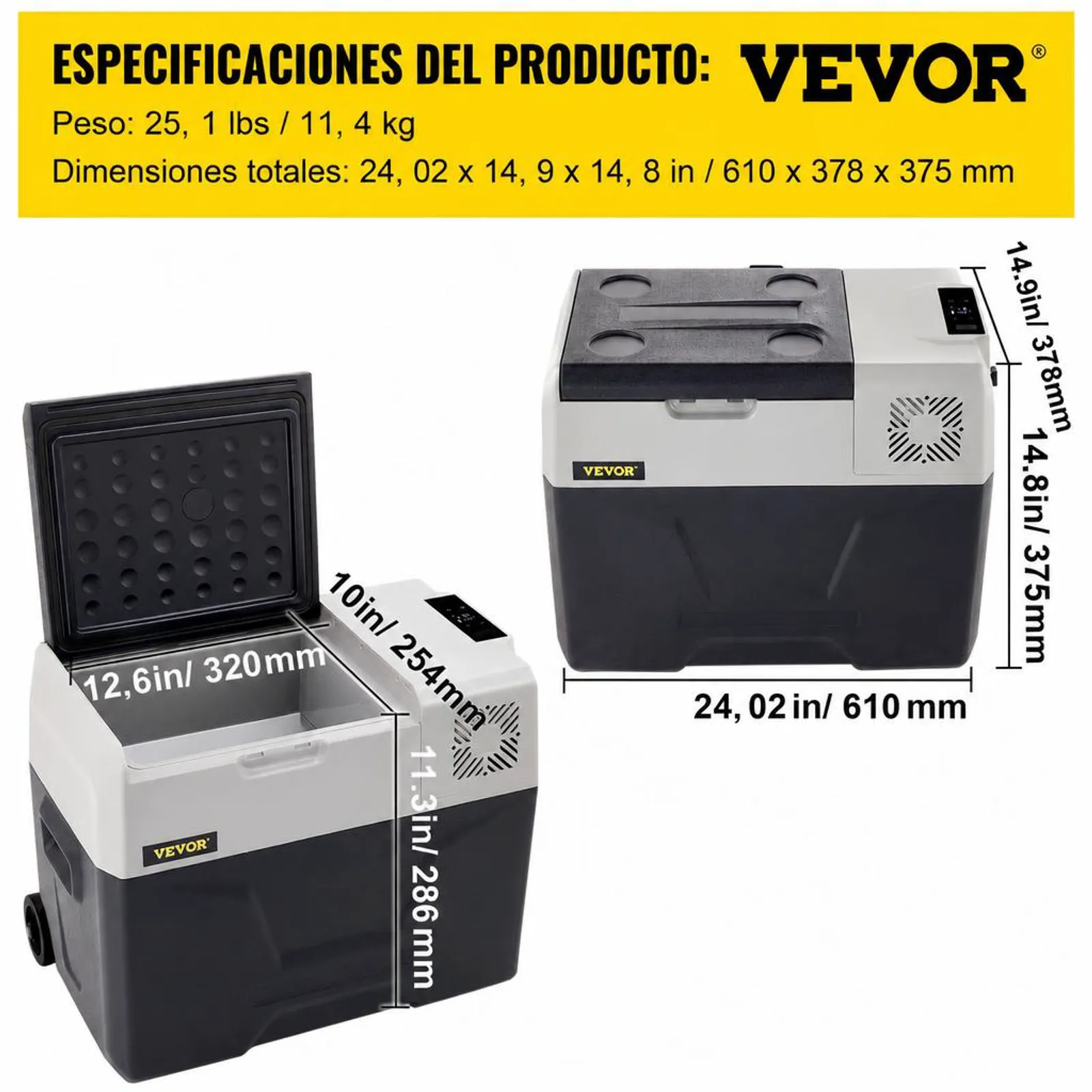 VEVOR Nevera Termoeléctrica Portátil 30 L Nevera de Viaje para Coche Nevera Portátil Eléctrica de Viaje para Coche Mini Refrigerador para Coche Mini Nevera para Bebidas con LCD