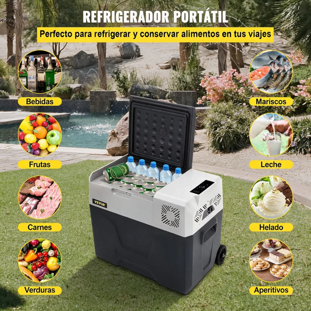 VEVOR Nevera Termoeléctrica Portátil 40 L Nevera de Viaje para Coche Nevera Portátil Eléctrica de Viaje para Coche Mini Refrigerador para Coche Mini Nevera para Bebidas con LCD