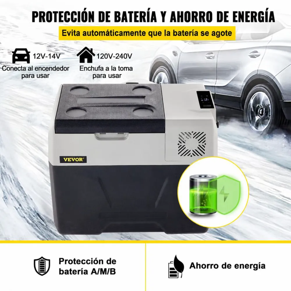 VEVOR Nevera Termoeléctrica Portátil 40 L Nevera de Viaje para Coche Nevera Portátil Eléctrica de Viaje para Coche Mini Refrigerador para Coche Mini Nevera para Bebidas con LCD