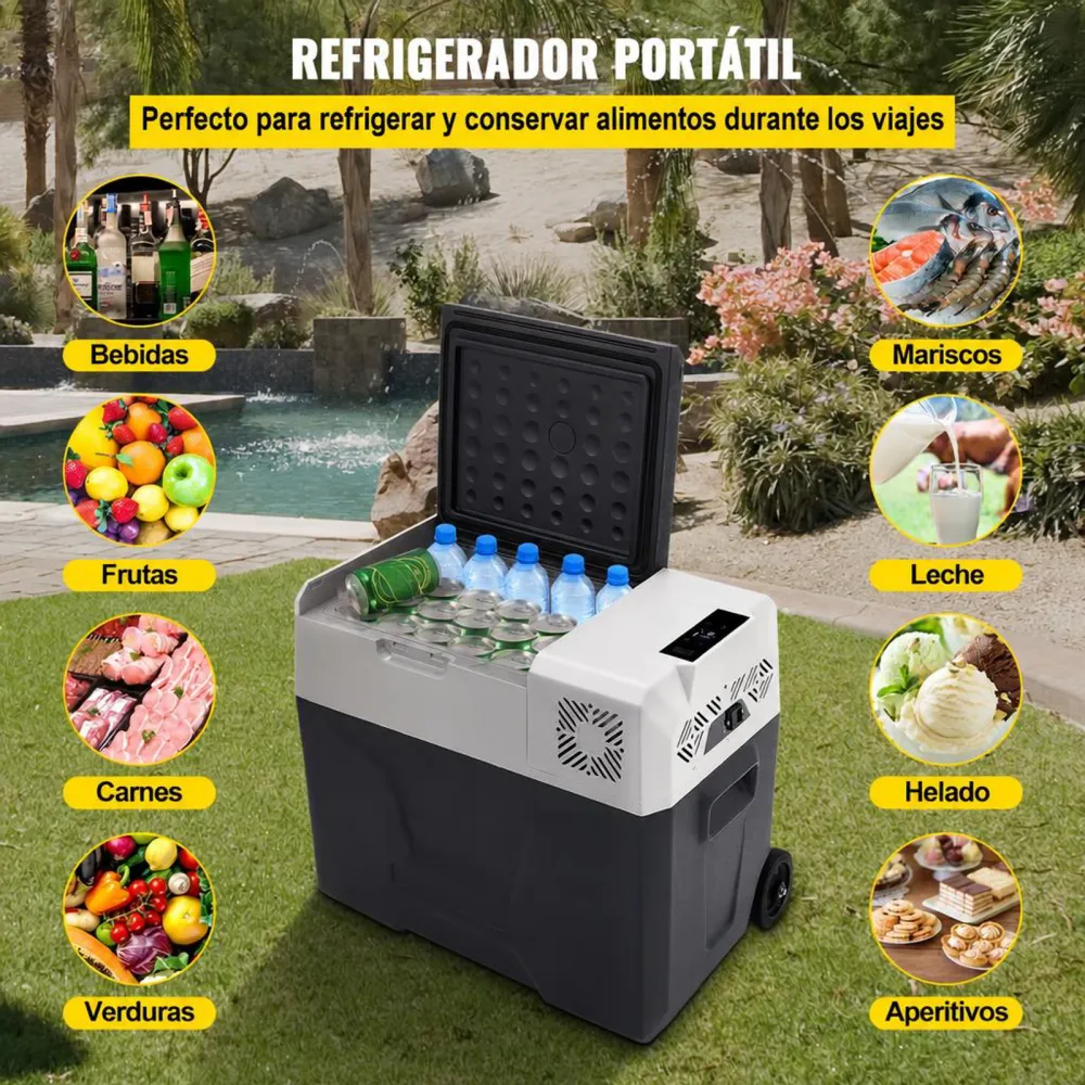 VEVOR Nevera Termoeléctrica Portátil 50 L Nevera de Viaje para Coche Nevera Portátil Eléctrica de Viaje para Coche Mini Refrigerador para Coche Mini Nevera para Bebidas con LCD