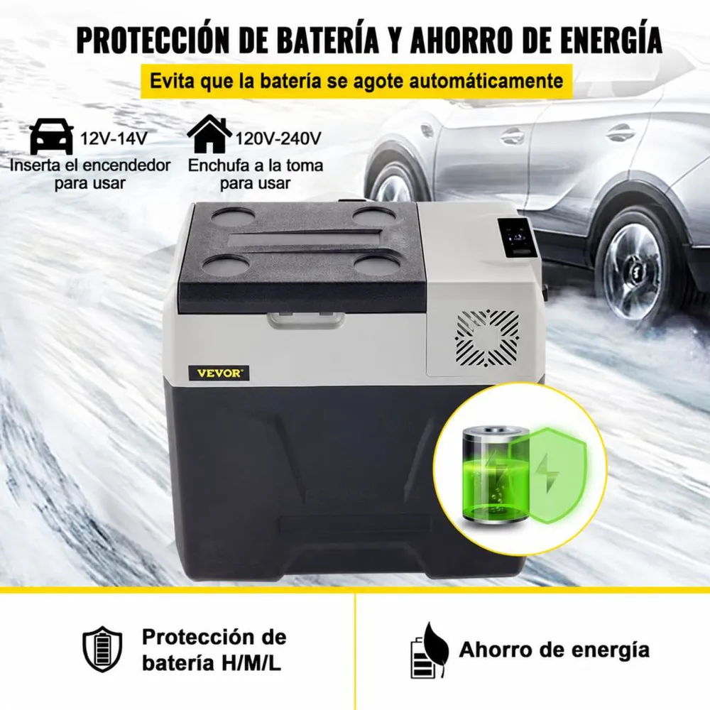 VEVOR Nevera Termoeléctrica Portátil 50 L Nevera de Viaje para Coche Nevera Portátil Eléctrica de Viaje para Coche Mini Refrigerador para Coche Mini Nevera para Bebidas con LCD