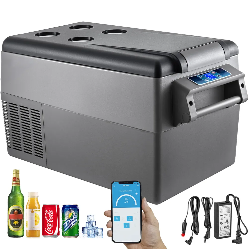 VEVOR Nevera Portátil 35 L Nevera de Viaje para Coche Nevera Portátil Eléctrica de Viaje para Coche Mini Refrigerador para Coche Mini Nevera para Bebidas con LCD