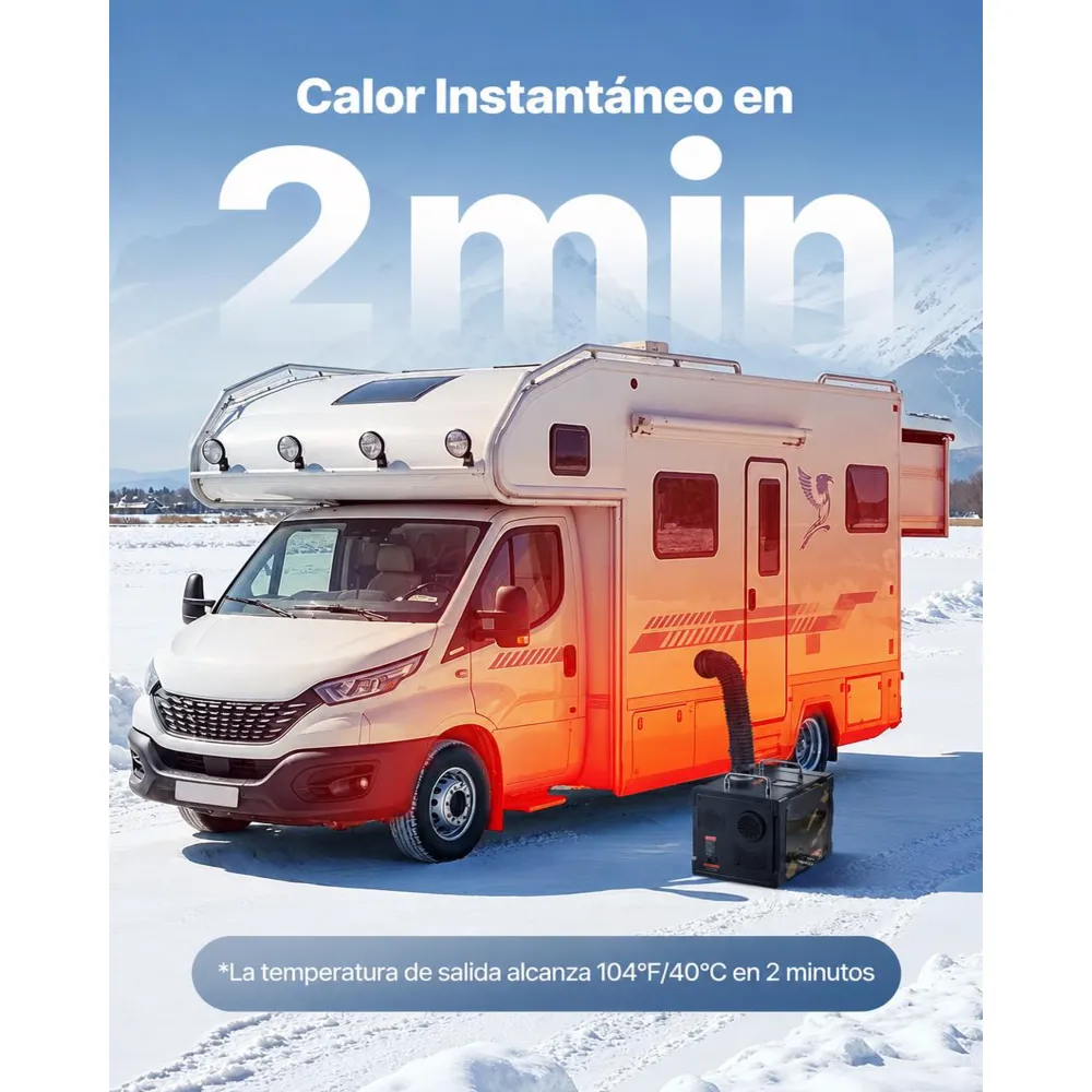 VEVOR Calentador Diésel de 5-8KW, Todo en Uno, Portátil, con Control por Aplicación Bluetooth, Mando a Distancia y Pantalla LCD, para Camiones, Furgonetas, Autocaravanas, Caravanas y Garajes, 7 L