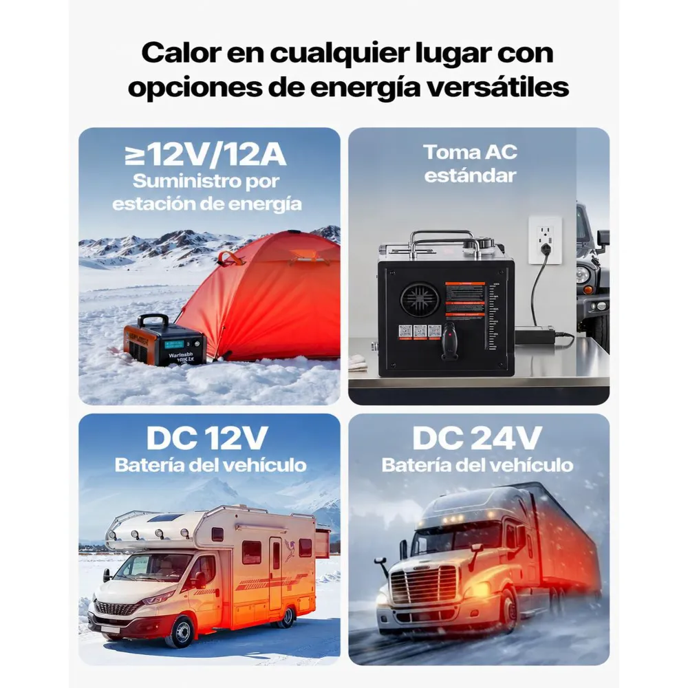 VEVOR Calentador Diésel de 5-8KW, Todo en Uno, Portátil, con Control por Aplicación Bluetooth, Mando a Distancia y Pantalla LCD, para Camiones, Furgonetas, Autocaravanas, Caravanas y Garajes, 7 L