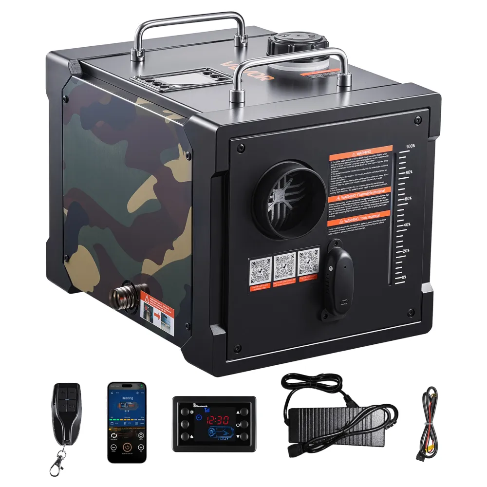 VEVOR Calentador Diésel de 5-8KW, Todo en Uno, Portátil, con Control por Aplicación Bluetooth, Mando a Distancia y Pantalla LCD, para Camiones, Furgonetas, Autocaravanas, Caravanas y Garajes, 7 L