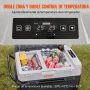VEVOR Nevera Eléctrica Portátil de 53 L Nevera Portátil para Coche 12/24 V CC 100-240 V CA Nevera de Una Zona para Coche 0,6 kW.h -20 °C a 10 °C Congelador Ajustable para Camión Barco Camping