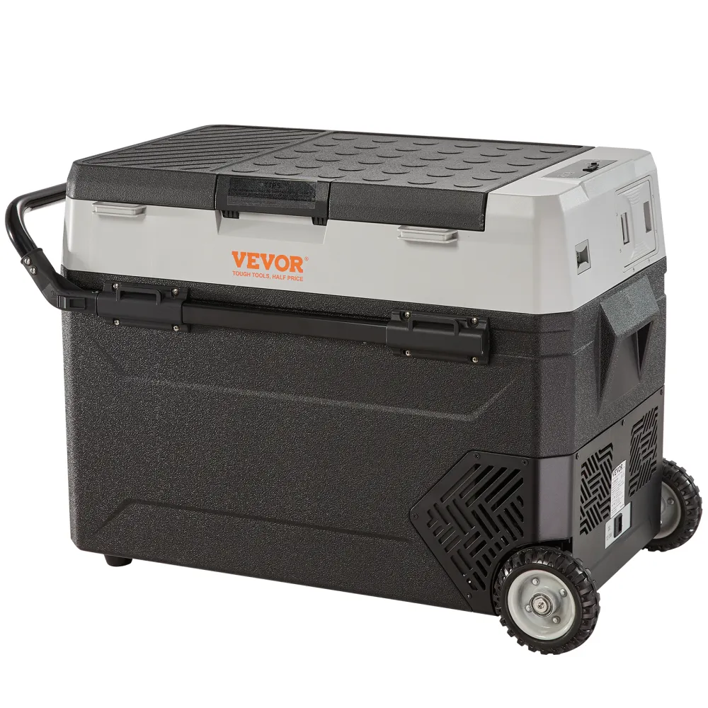 VEVOR Nevera Eléctrica Portátil de 53 L Nevera Portátil para Coche 12/24 V CC 100-240 V CA Nevera de Una Zona para Coche 0,6 kW.h -20 °C a 10 °C Congelador Ajustable para Camión Barco Camping