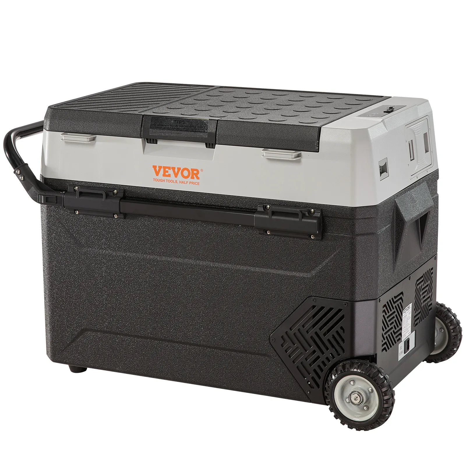 VEVOR Nevera Eléctrica Portátil de 53 L Nevera Portátil para Coche 12/24 V CC 100-240 V CA Nevera de Una Zona para Coche 0,6 kW.h -20 °C a 10 °C Congelador Ajustable para Camión Barco Camping