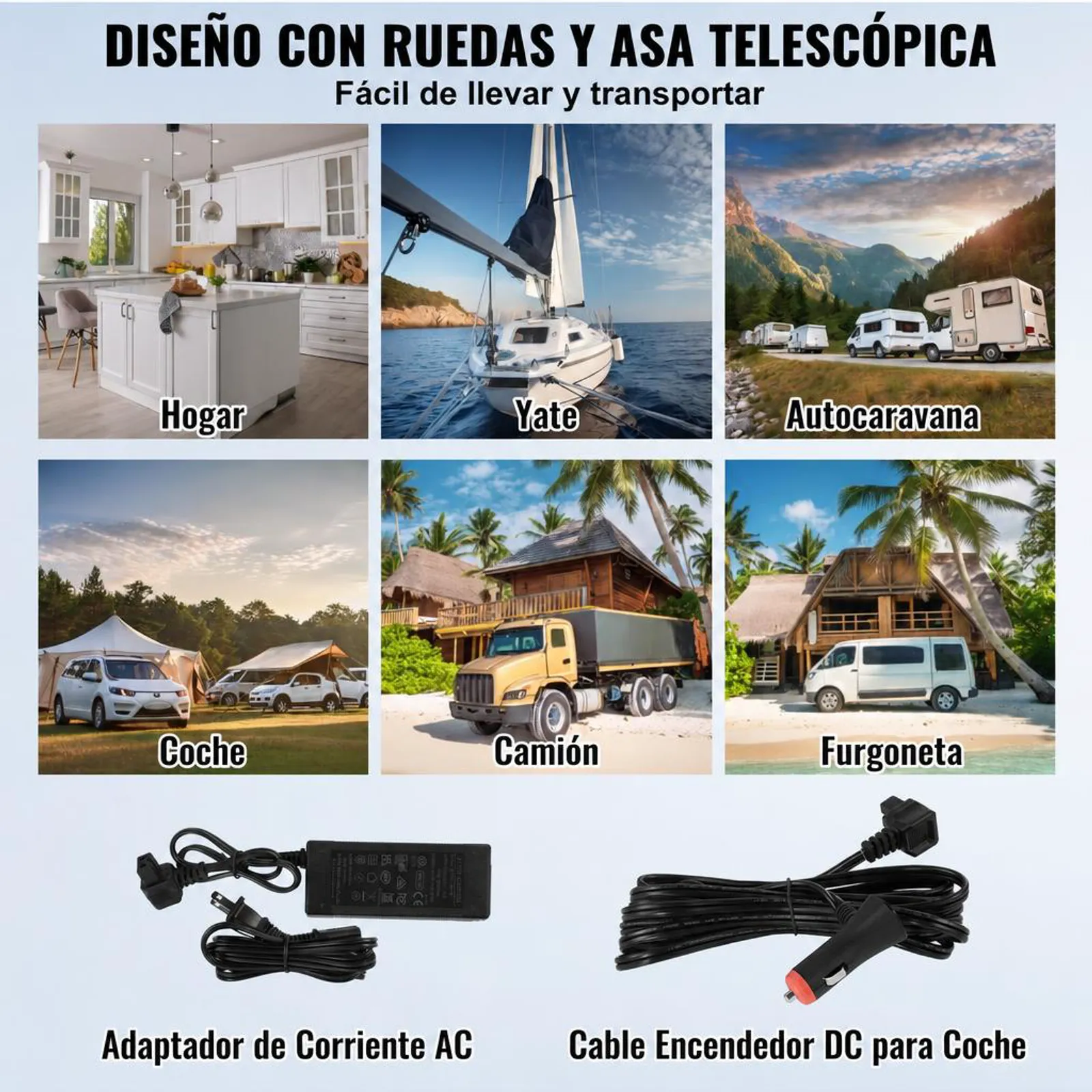 VEVOR Refrigerador para automóvil, refrigerador para automóvil de 12 voltios, congelador portátil de doble zona de 115 L con ruedas y asa, -4 ℉ - 68 ℉, refrigerador con compresor de 12/24 V CC y 100-240 V CA para exteriores, campamentos