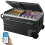 VEVOR Refrigerador para automóvil, refrigerador para automóvil de 12 voltios, congelador portátil de doble zona de 115 L con ruedas y asa, -4 ℉ - 68 ℉, refrigerador con compresor de 12/24 V CC y 100-240 V CA para exteriores, campamentos