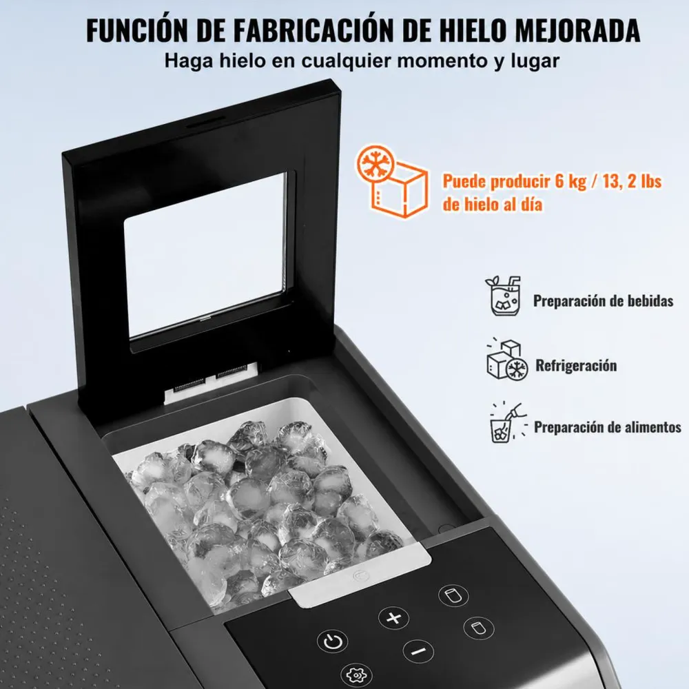 VEVOR Refrigerador portátil para automóvil, con función de fabricación de hielo, refrigerador para automóvil de 12 voltios, congelador portátil de zona única de 35 L, temperatura ajustable de -4 ℉ a 68 ℉, con ruedas para acampar, automóvil, RV